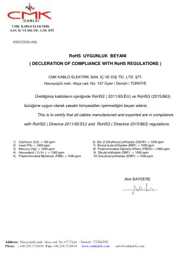 RoHS DEKLERASYON preview